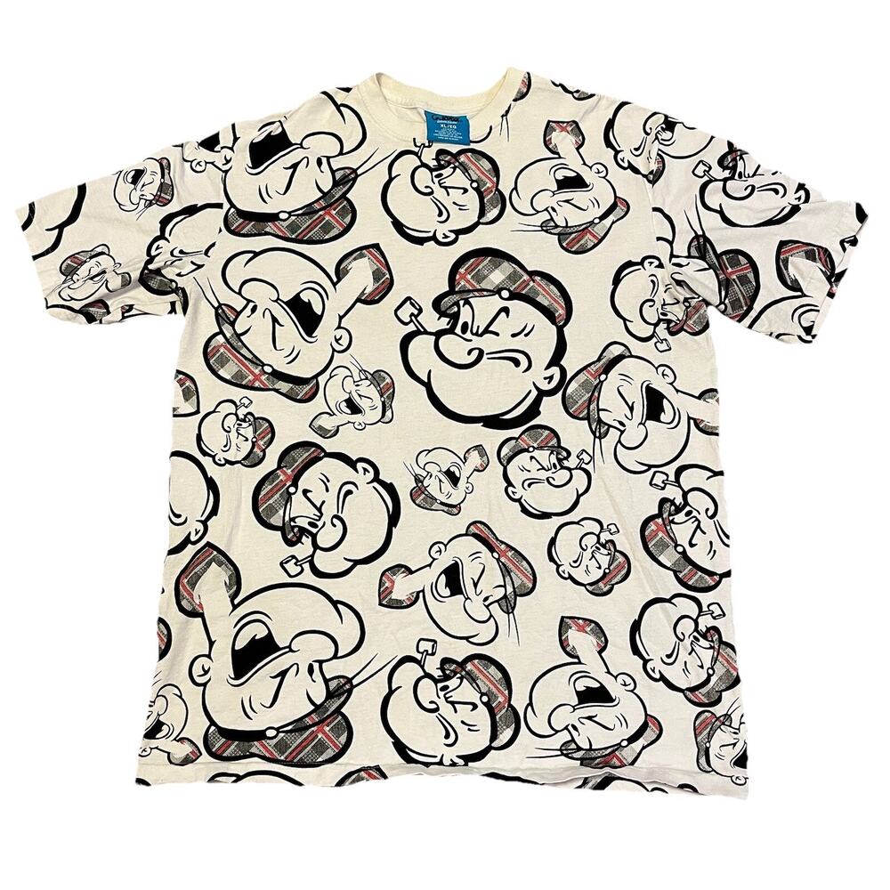 Y2K Official Popeye Wckd Authentic Collection Men's Size XL ALL OVER PRINT